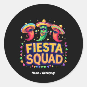 Cinco de Mayo Fiesta Squad Family Mexican Party  Classic Round Sticker