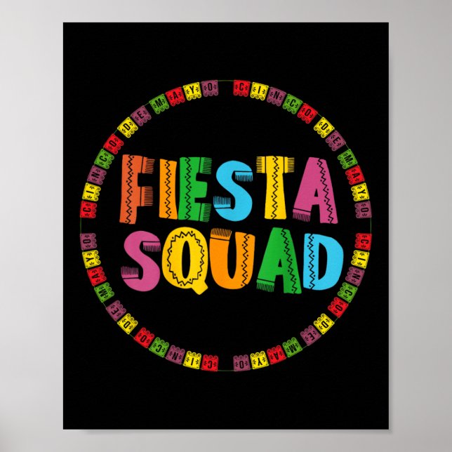 Cinco De Mayo Fiesta Squad Funny Let's Fiesta Mexi Poster (Front)