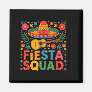 Cinco De Mayo Fiesta Squad Funny Sobrero Colourful Magnet