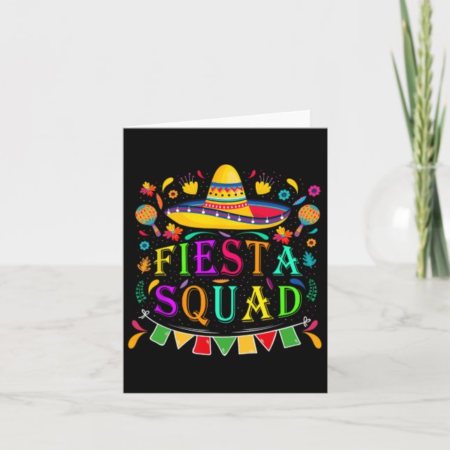 Cinco De Mayo Fiesta Squad Mexican Party Cinco De  Card (Front)
