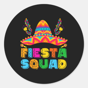 Cinco De Mayo Fiesta Squad Mexican Party Cinco De Classic Round Sticker