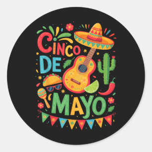 Cinco De Mayo Fiesta Squad Outfit Mexican Cinco De Classic Round Sticker