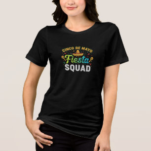 Cinco De Mayo Fiesta Squad T-Shirt - Funny Group P Tri-Blend Shirt