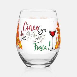 cinco-de-mayo-fiesta stemless wine glass