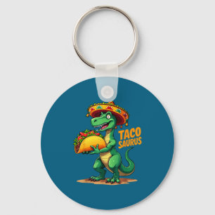 Cinco de mayo fiesta t-rex sombrero tacosaurus key ring