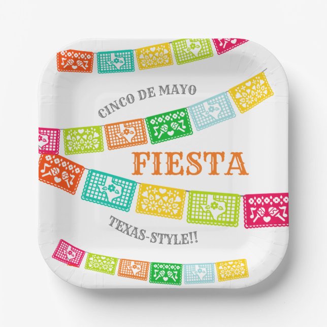 Cinco de Mayo Fiesta Texas Paper Plate (Front)