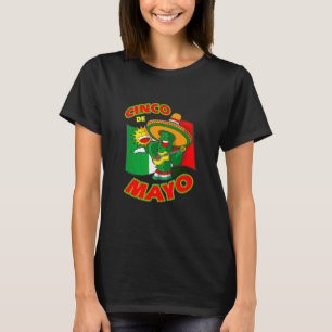 Cinco De Mayo Fiesta Viva Mexico Flag Cactus Sombr T-Shirt