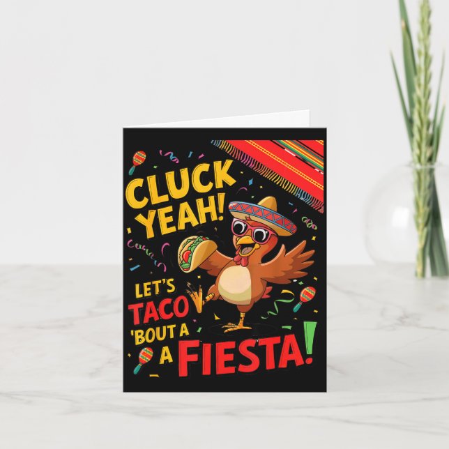 Cinco de mayo flag chicken cluck yeah let's taco card (Front)