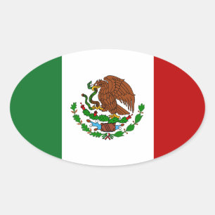 Cinco de Mayo Flag of Mexico Oval Sticker