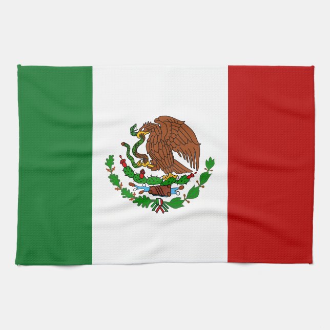 Cinco de Mayo Flag of Mexico Tea Towel (Horizontal)