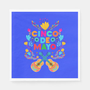 Cinco De Mayo flowers and Guitars Napkin