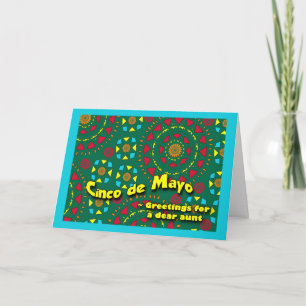 Cinco de Mayo for Aunt Colourful Mosaic Pattern Card