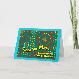 Cinco de Mayo for Godfather, Colourful Mosaic Card