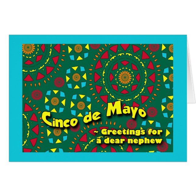 Cinco de Mayo for Nephew, Colourful Mosaic Design (Front Horizontal)