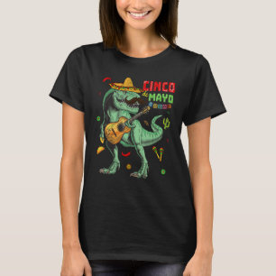 Cinco De Mayo  For Toddler Boys Kids Dinosaur Rex T-Shirt