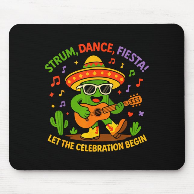Cinco de mayo funny cactus sombrero strum danceCin Mouse Pad (Front)