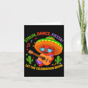 Cinco de mayo funny chilli pepper sombrero strum card