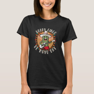 Cinco De Mayo Funny Mexican Cactus Playing Guitar T-Shirt