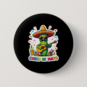 Cinco de mayo funny mexican cactus sunglassesCinco 6 Cm Round Badge