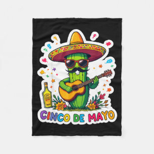 Cinco de mayo funny mexican cactus sunglassesCinco Fleece Blanket