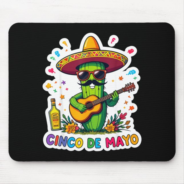 Cinco de mayo funny mexican cactus sunglassesCinco Mouse Pad (Front)