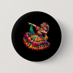 Cinco De Mayo Funny Mexican Dabbing Woman Cinco De 6 Cm Round Badge