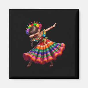Cinco De Mayo Funny Mexican Dabbing Woman Cinco De Magnet