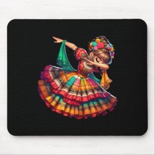 Cinco De Mayo Funny Mexican Dabbing Woman Cinco De Mouse Pad