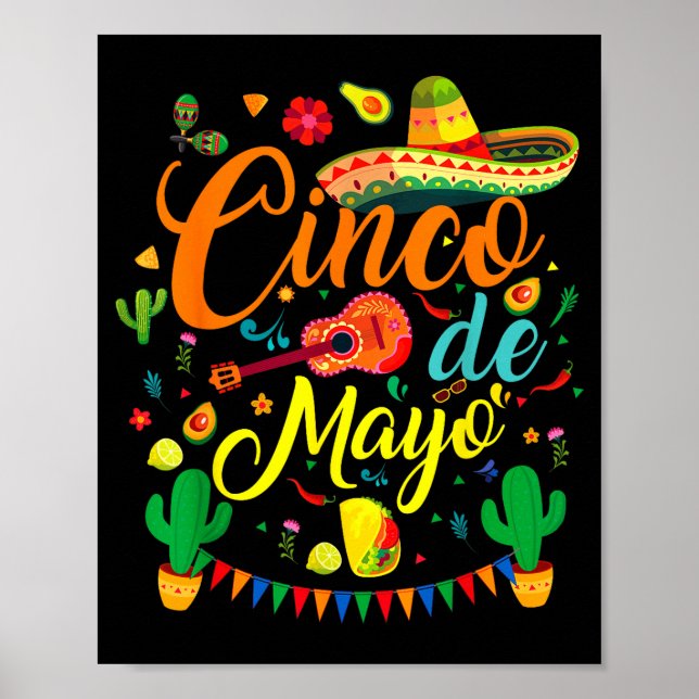 Cinco de mayo funny mexican fiesta party 5 de mayo poster (Front)