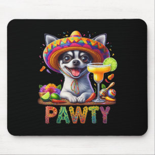 Cinco De Mayo Funny Pawty Chihuahua Margarita Somb Mouse Pad