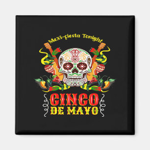 Cinco de mayo funny sugar skull holiday party humo magnet