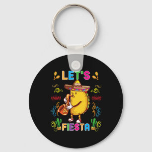 Cinco De Mayo Funny Taco Sombrero Let's Fiesta May Key Ring