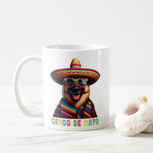 Cinco De Mayo German Shepherd With Poncho Sombrero Coffee Mug