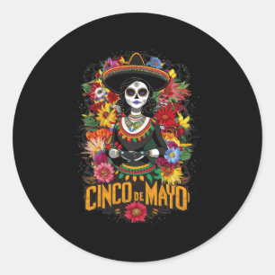 Cinco De Mayo Girl Mexican Fiesta 5 De Mayo 3 Classic Round Sticker