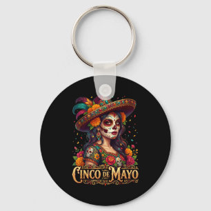 Cinco de mayo girl mexican fiesta 5 de mayo Cinco  Key Ring