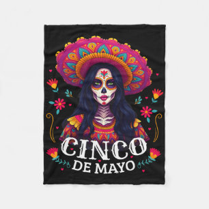Cinco De Mayo Girl Mexican Fiesta 5 De Mayo Party Fleece Blanket