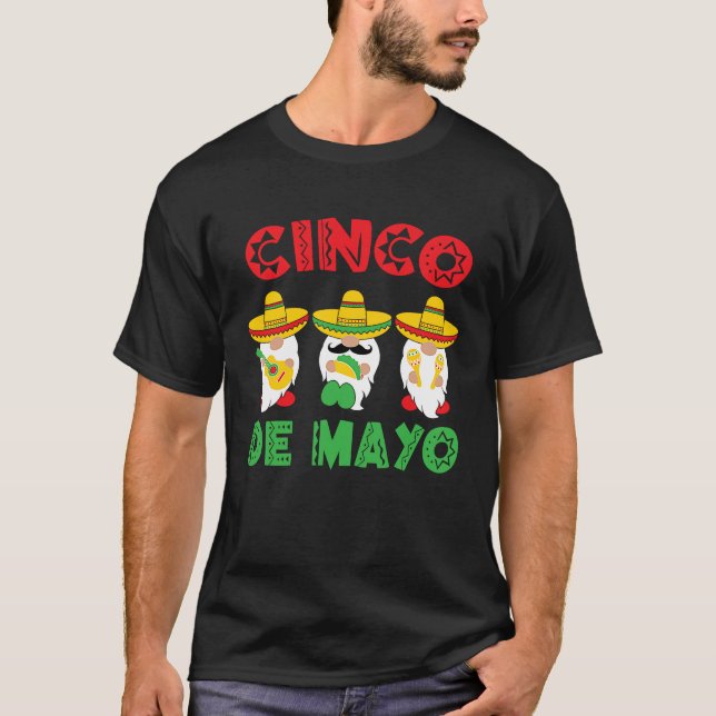 Cinco De Mayo Gnomes 5 De Mayo Party Mexican Fiest T-Shirt (Front)