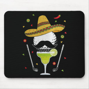 Cinco De Mayo Golf Bal With Sombrero And Margarita Mouse Pad