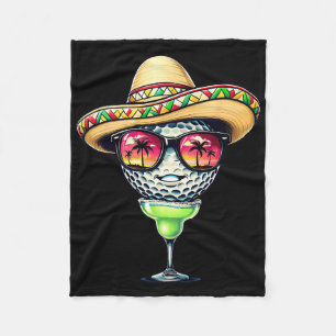 Cinco De Mayo Golf Ball With Sombrero Margarita Go Fleece Blanket