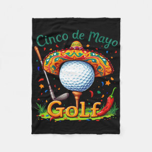 Cinco De Mayo Golf Byll With Sombrero Margarita Go Fleece Blanket