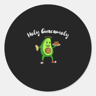 Cinco de Mayo Holy Guacamole Avocado Taco Food Classic Round Sticker