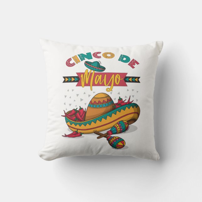 Cinco De Mayo Illustration, 1/2 Cushion (Front)