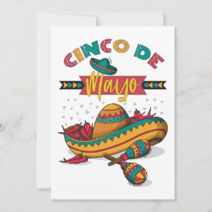 Cinco De Mayo Illustration, 1/2 Invitation