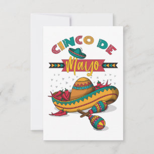 Cinco De Mayo Illustration, 1/2 RSVP Card