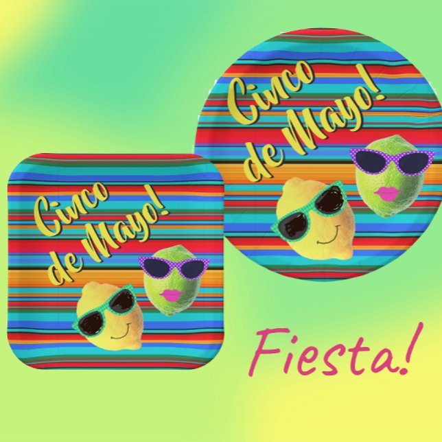 Cinco de Mayo Lemon Lime Paper Napkin Plate (Ready to party! )