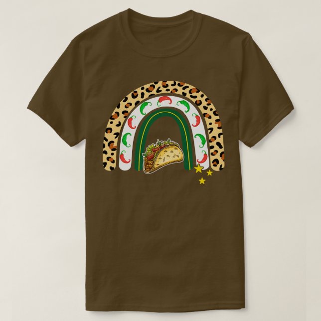 Cinco De Mayo Leopard Rainbow  T-Shirt (Design Front)