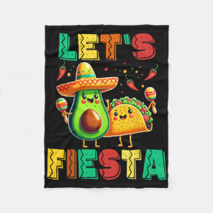 Cinco De Mayo Let's Fiesta Avocado And Tacos Cinco Fleece Blanket