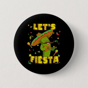 Cinco De Mayo Let's Fiesta Cactus Sombrero Hat Gif 6 Cm Round Badge