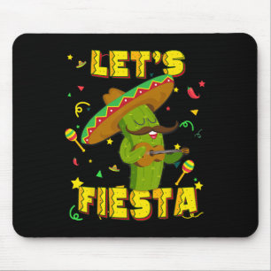 Cinco De Mayo Let's Fiesta Cactus Sombrero Hat Gif Mouse Pad
