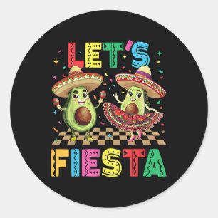 Cinco De Mayo Lets Fiesta Mexican Funny Avocado Me Classic Round Sticker